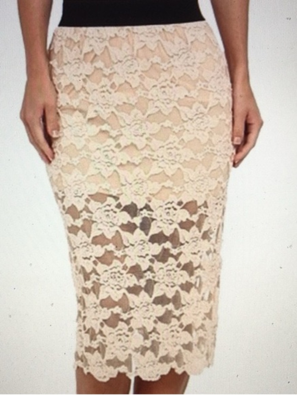 Free People Everything Rosey Pencil Skirt NWT Blush Pink Size L